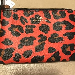 Coach Leopard print wristlet NWT